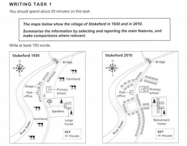 The maps below show the village of Stokeford in 1930 and 2010 ...